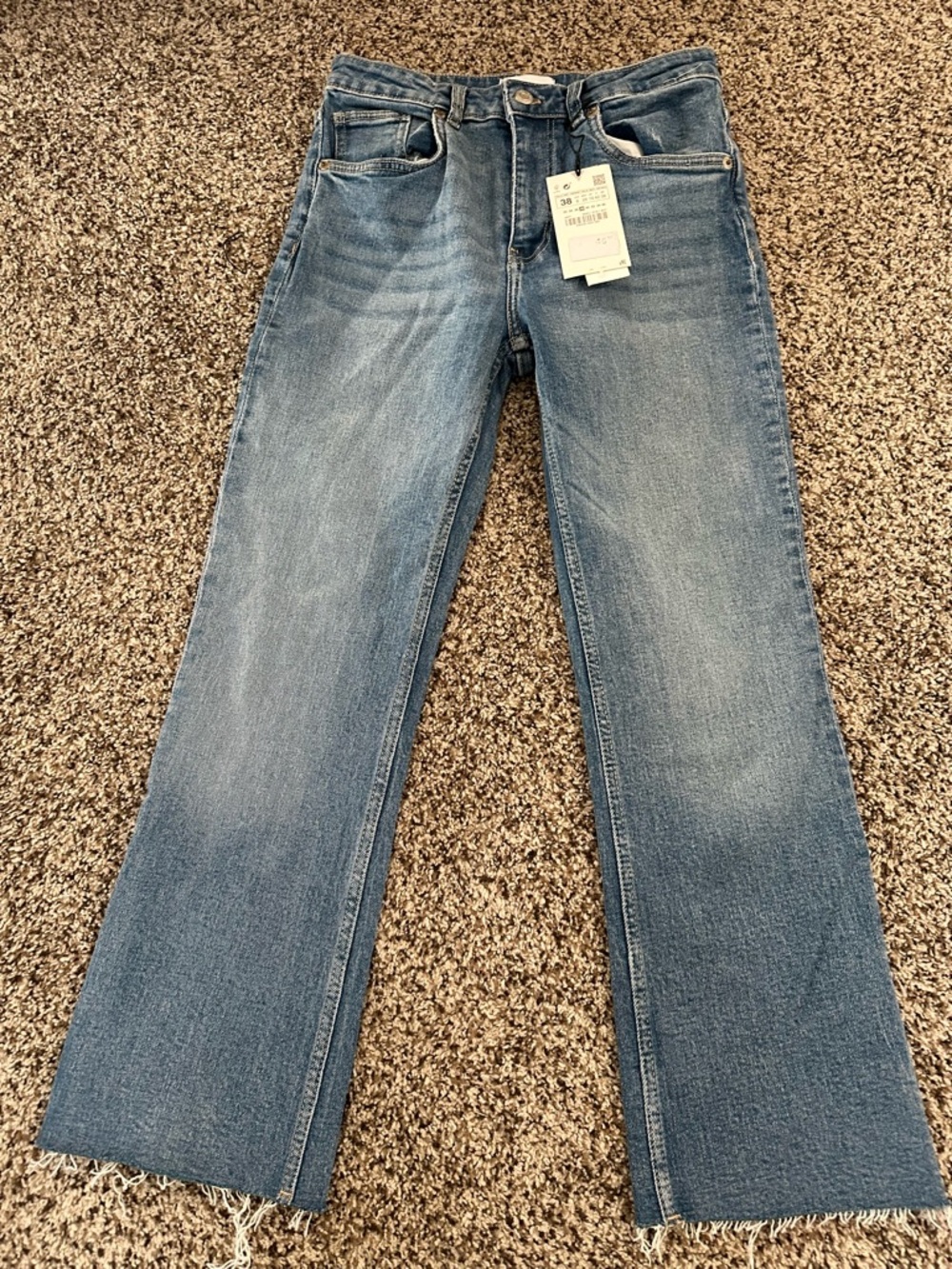 Zara Light Blue Mid Rise Jeans